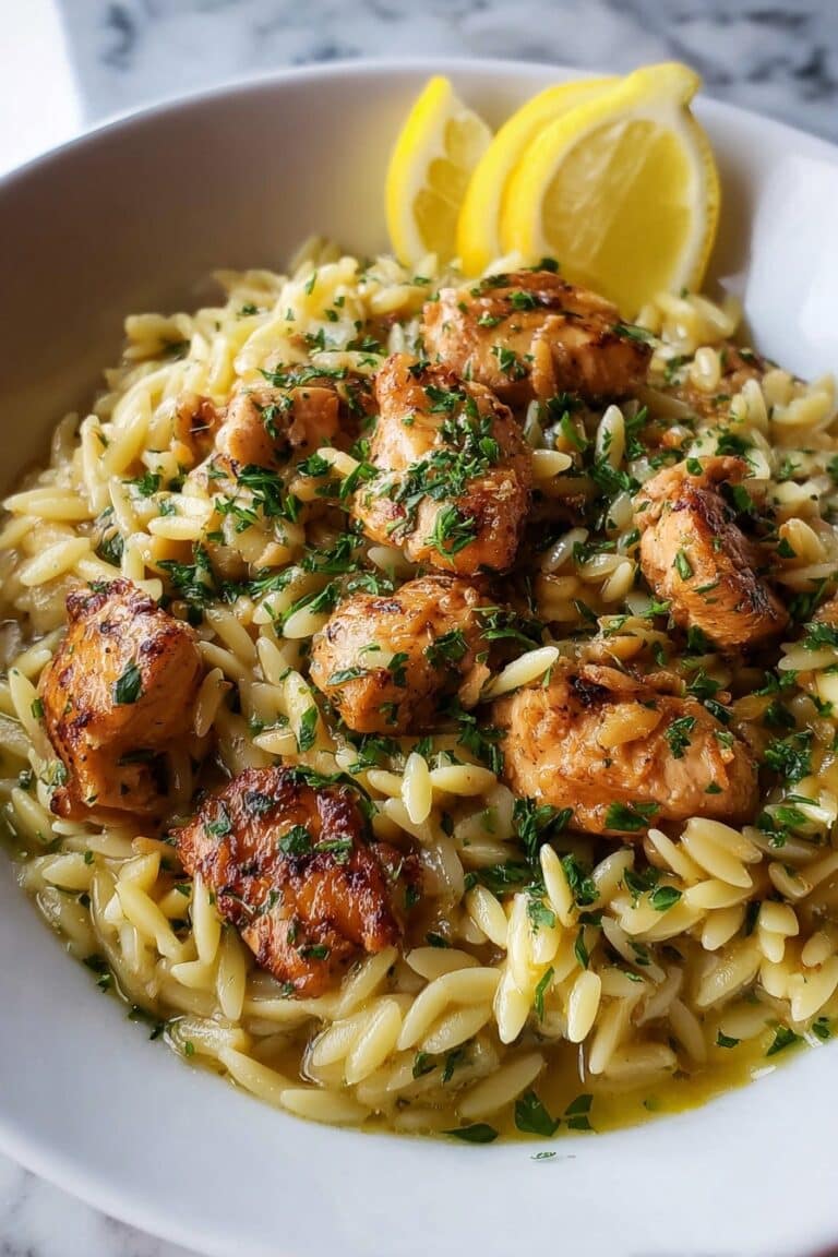 One-Pot Lemon Garlic Chicken Orzo Recipe