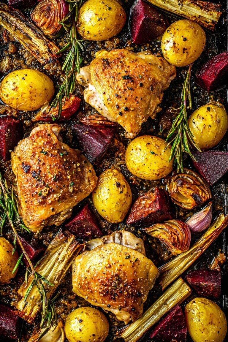 Sheet Pan Balsamic Chicken and Root Vegetables Recipe