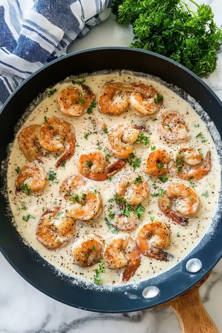 One Pot Creamy Garlic Shrimp Recipe