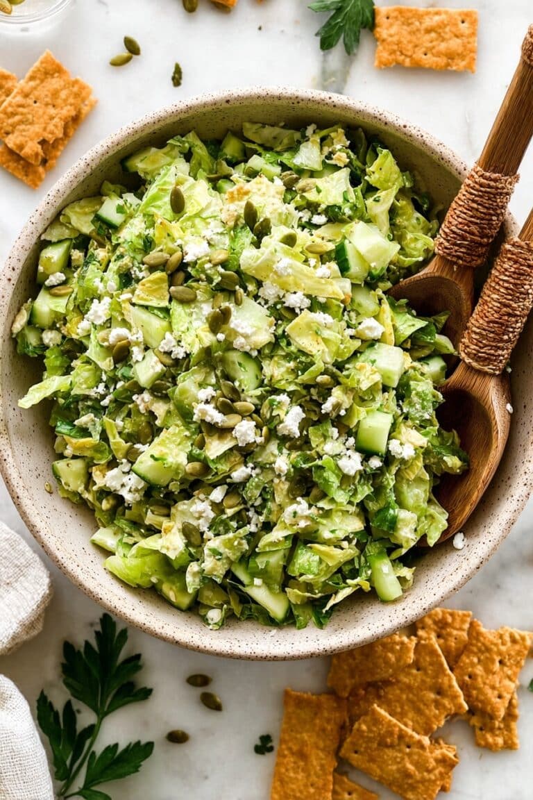 Green Goddess Salad with Cabbage, Cucumber, and Avocado Recipe