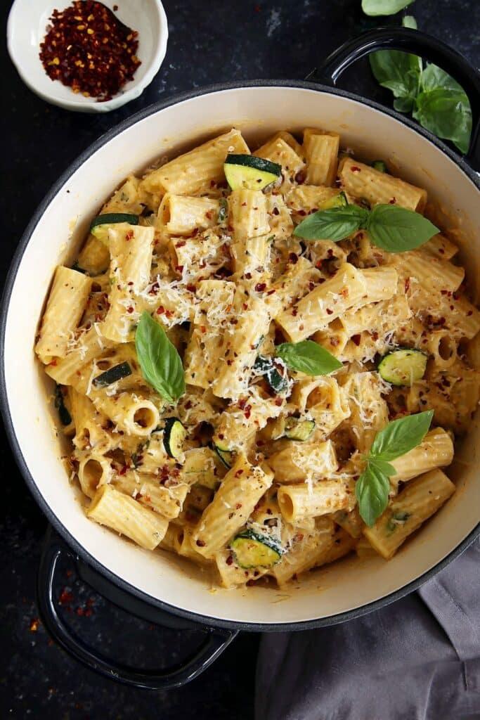One-Pot Creamy Zucchini Rigatoni Recipe