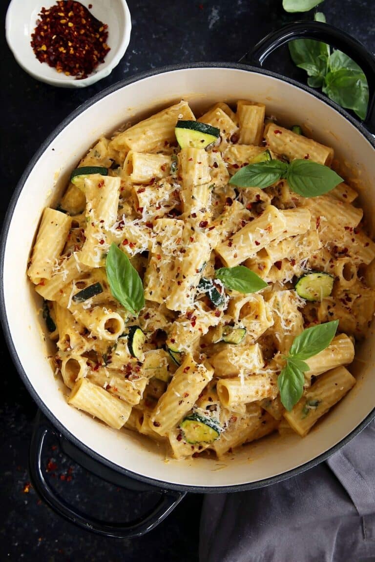 One-Pot Creamy Zucchini Rigatoni Recipe