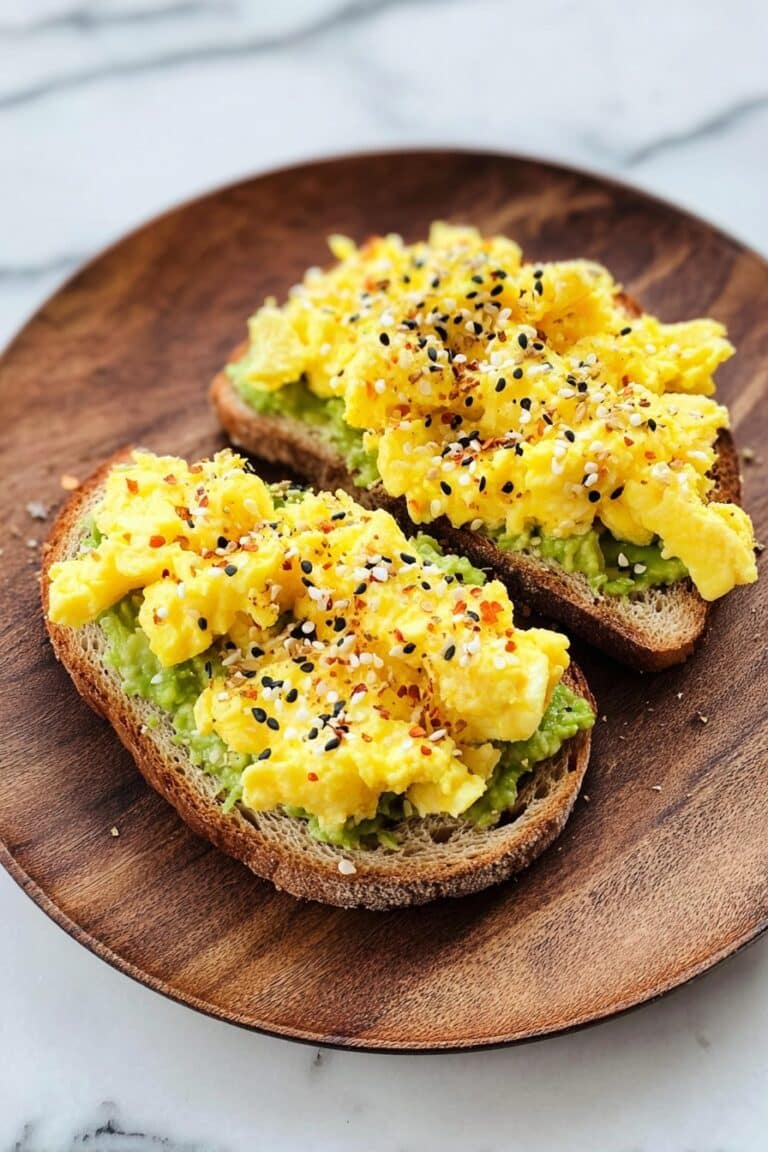 Everything Bagel Scrambled Egg Avocado Toast Recipe