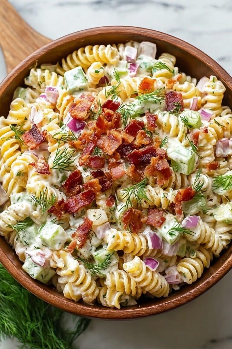 Dill Pickle Bacon Pasta Salad Recipe
