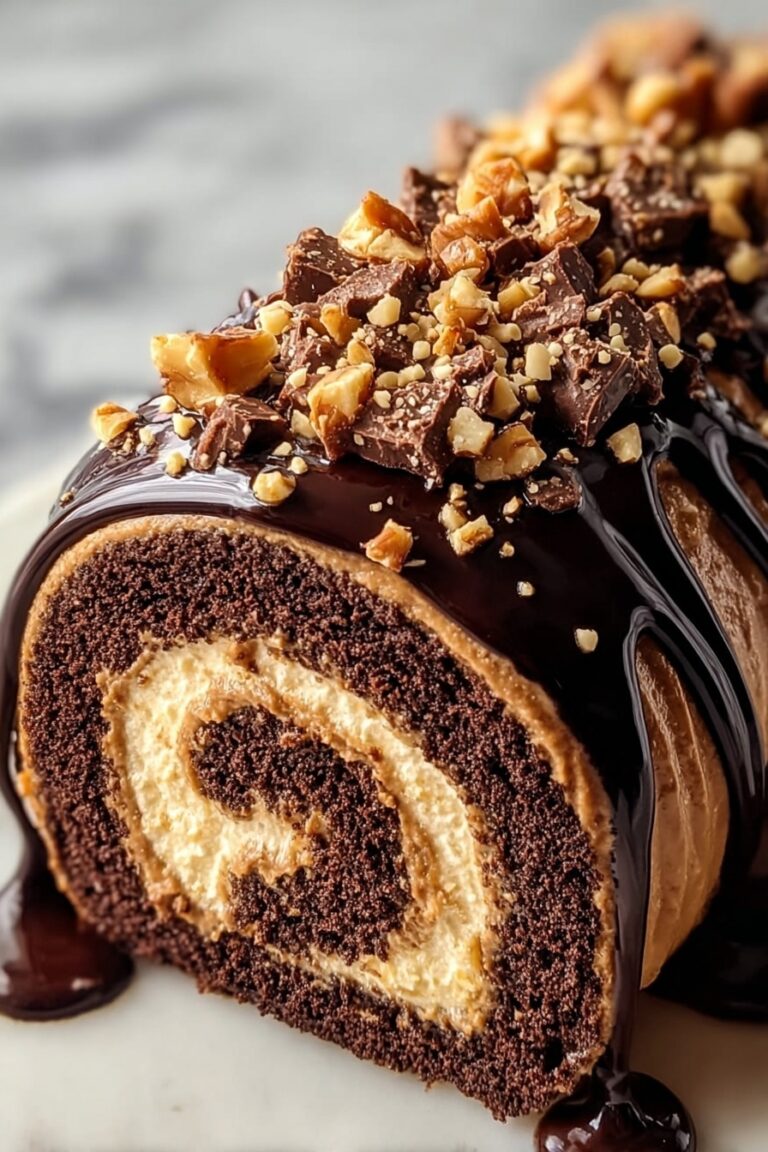 The BEST Chocolate Peanut Butter Roll Cake (Decadent & So Delicious!) Recipe