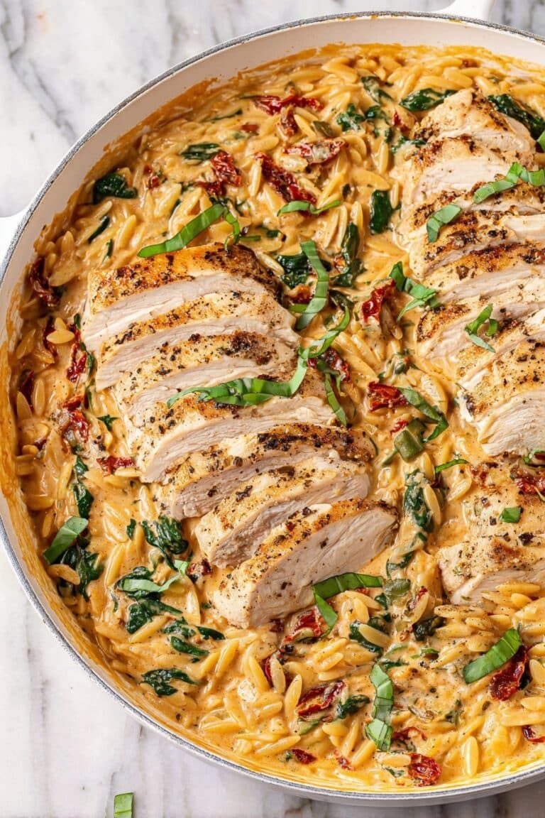 Creamy Tuscan Chicken Orzo Recipe