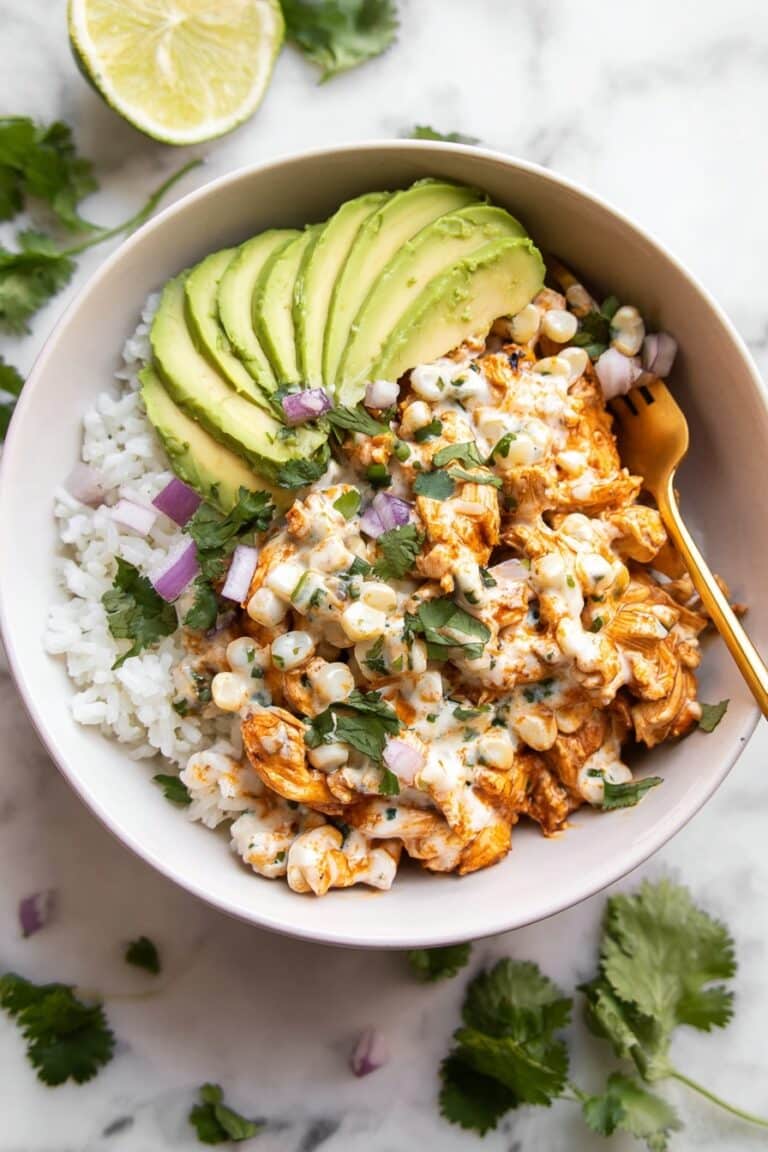 Mexican Street Corn Chicken Rice Bowl Recipe