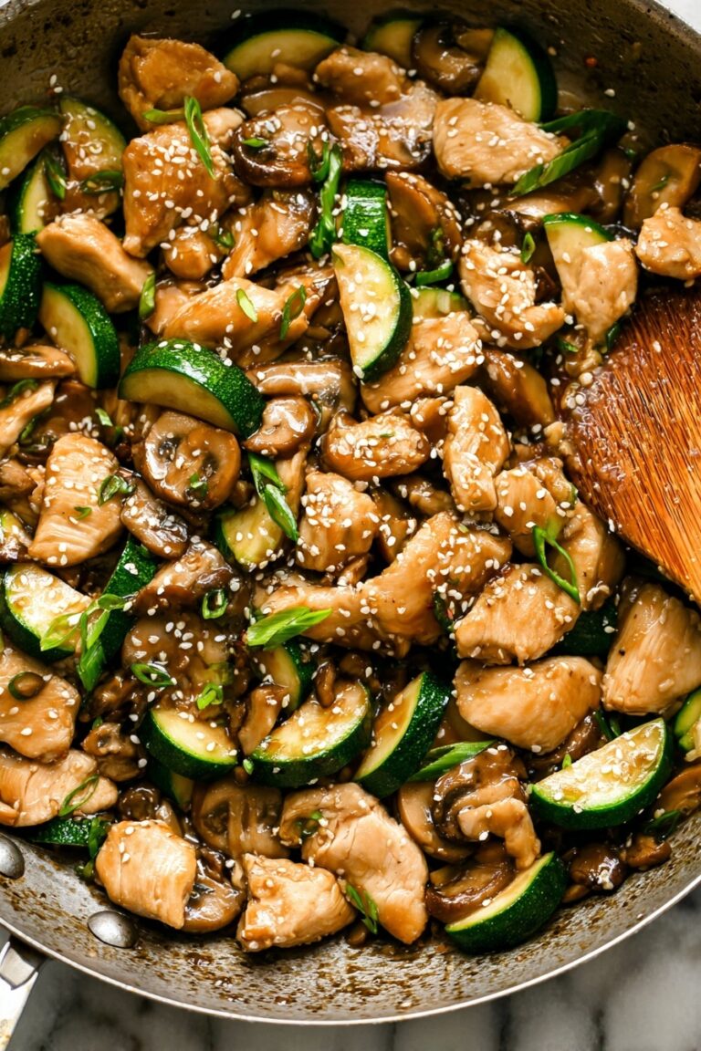 Zucchini Mushroom Chicken Stir Fry Recipe