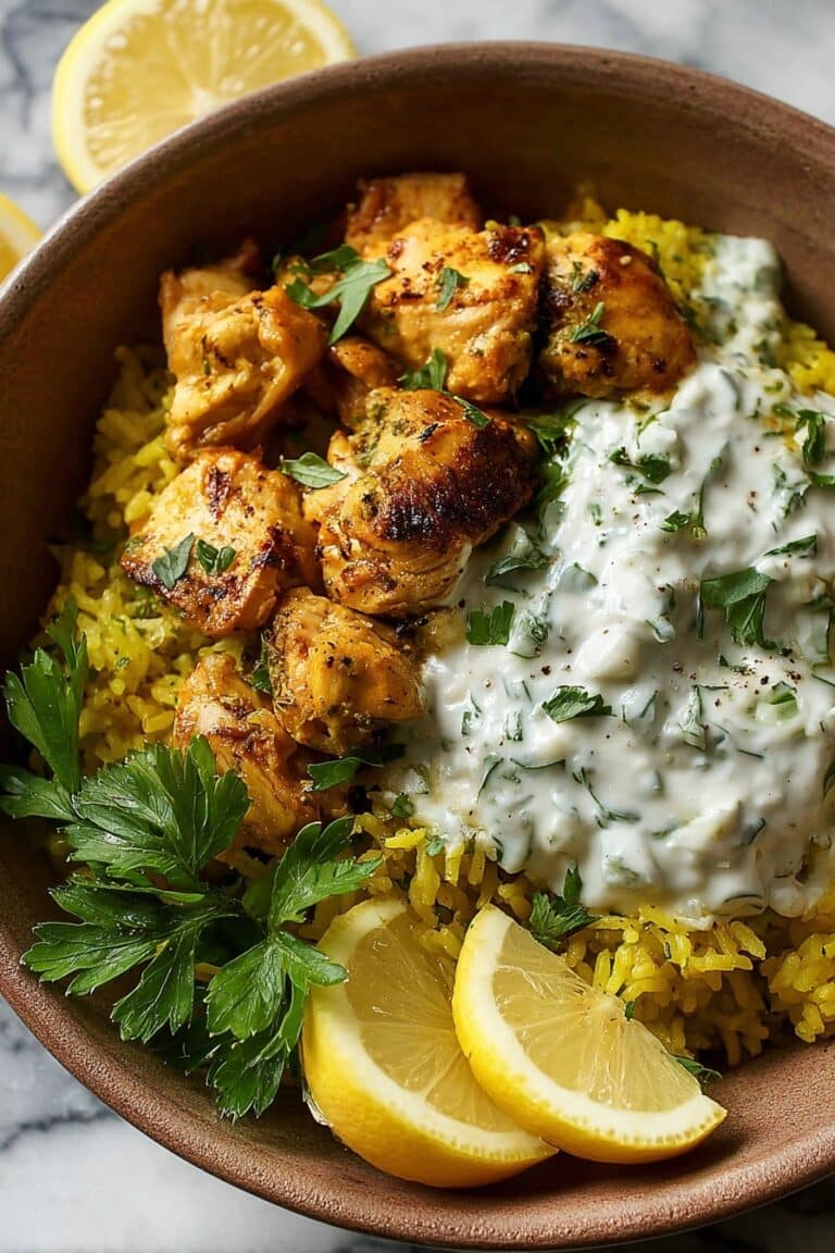 Dump and Bake Chicken Tzatziki with Rice Recipe