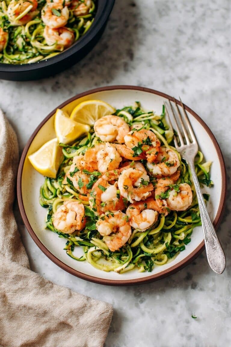 Zucchini Noodles With Lemon Garlic Shrimp Recipe