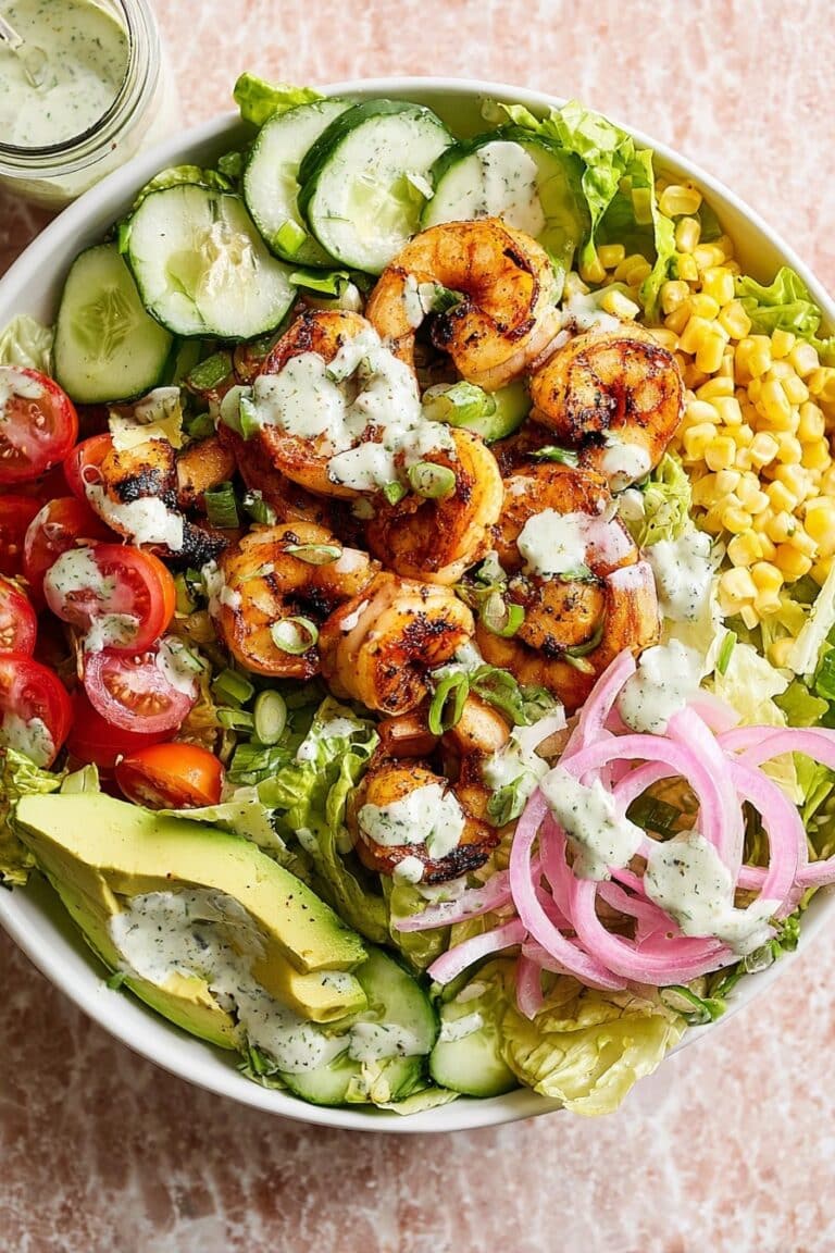 Shrimp Avocado Salad with Tahini Dressing Recipe