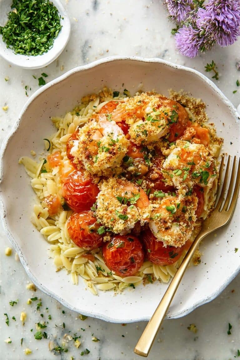 Panko Shrimp and Feta Bake Recipe