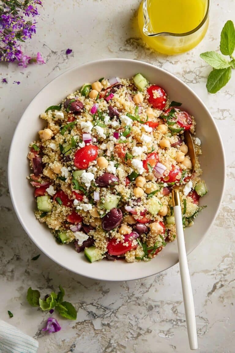Quinoa Salad with Chickpeas, Cherry Tomatoes, and Feta Recipe