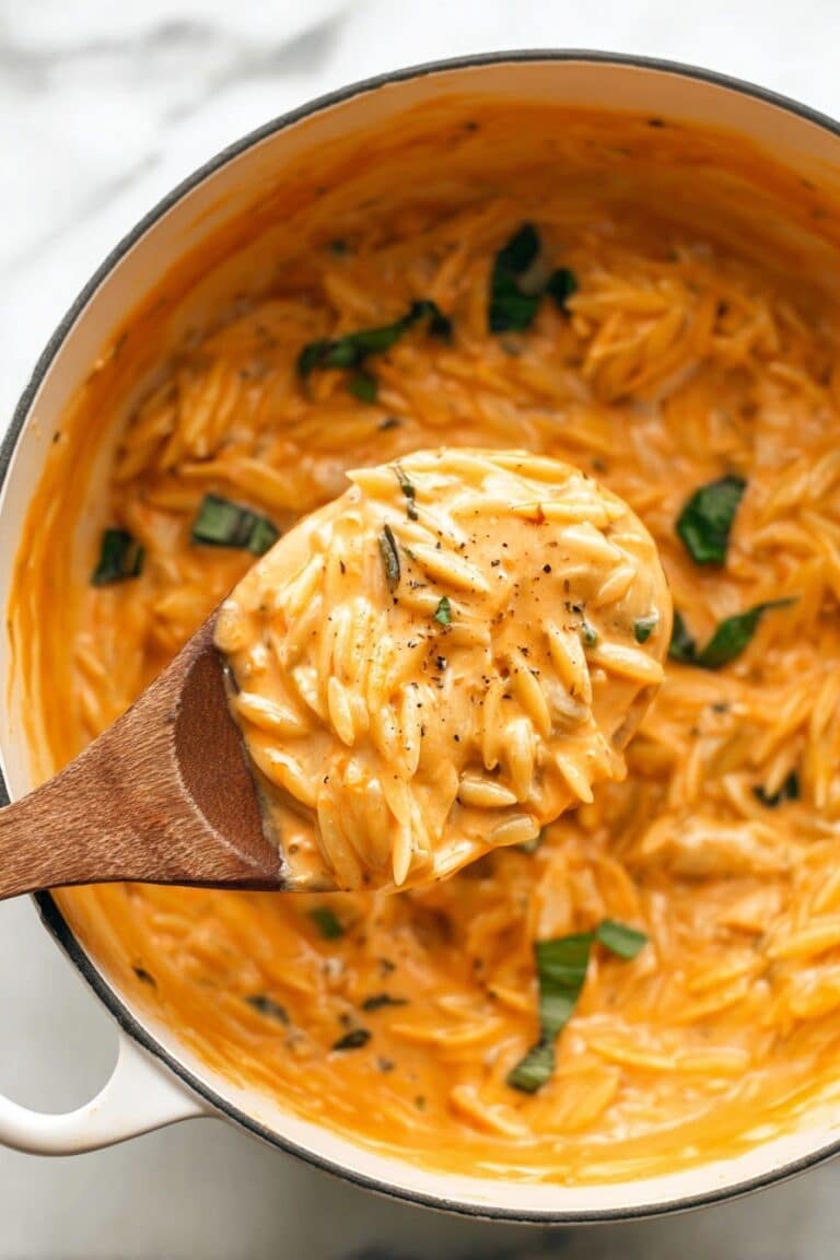 Creamy Tomato Orzo with Chicken Recipe