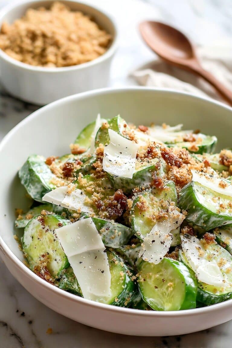 Creamy Cucumber Caesar Salad (Fresh & Easy 10-Minute Recipe!) Recipe