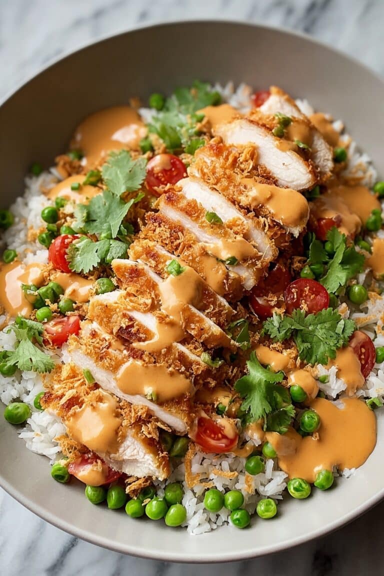 Crispy Rice Salad with Chicken and Peanut Dressing Recipe