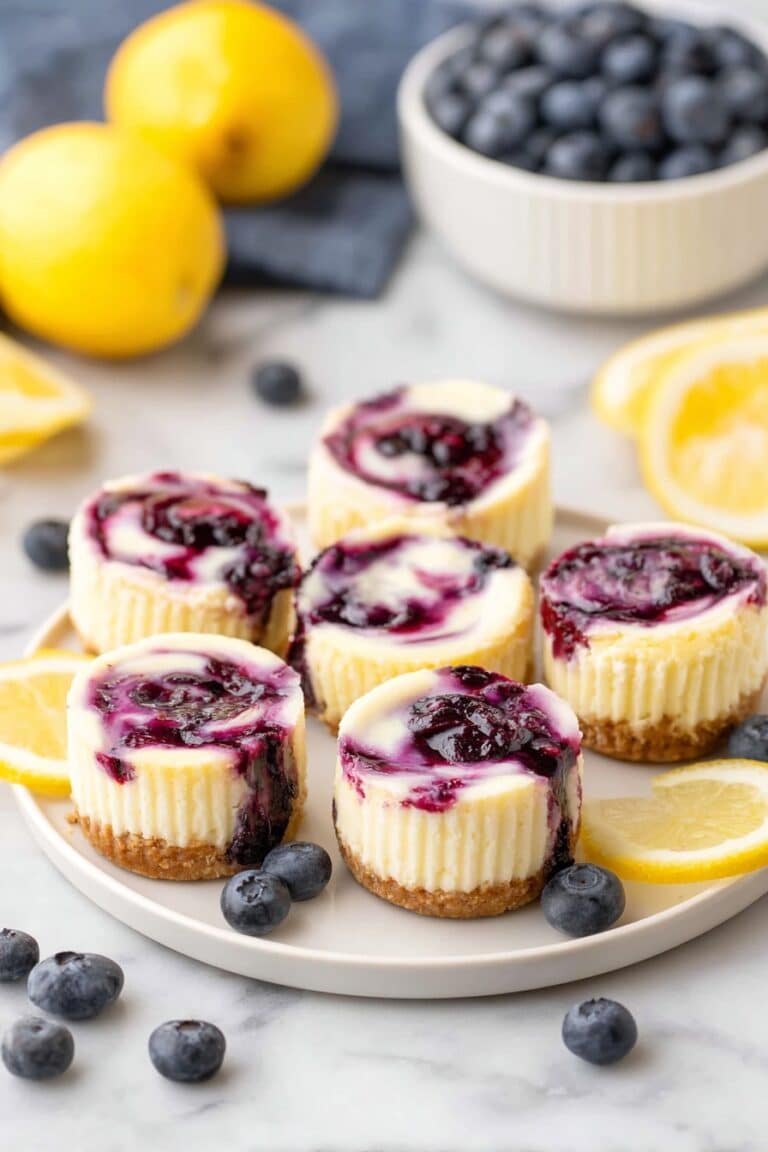 Mini Lemon Blueberry Cheesecakes Recipe