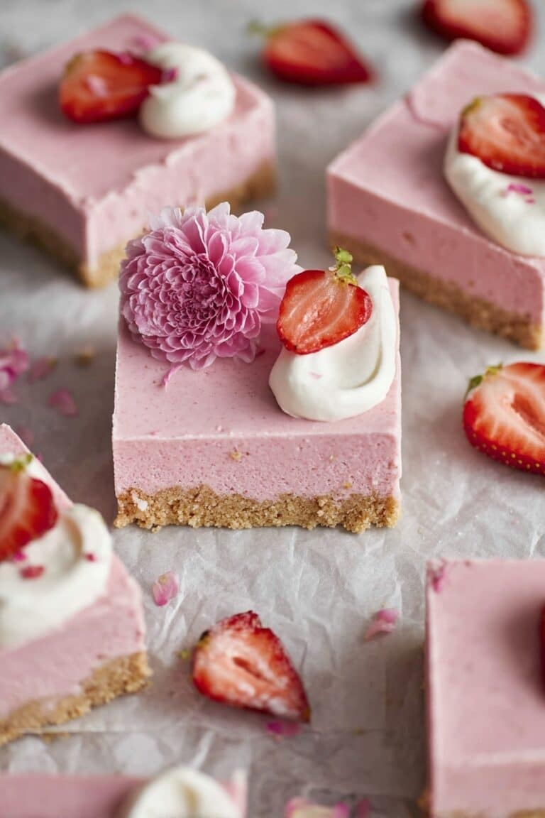 No-Bake Strawberry Cheesecake Bars Recipe