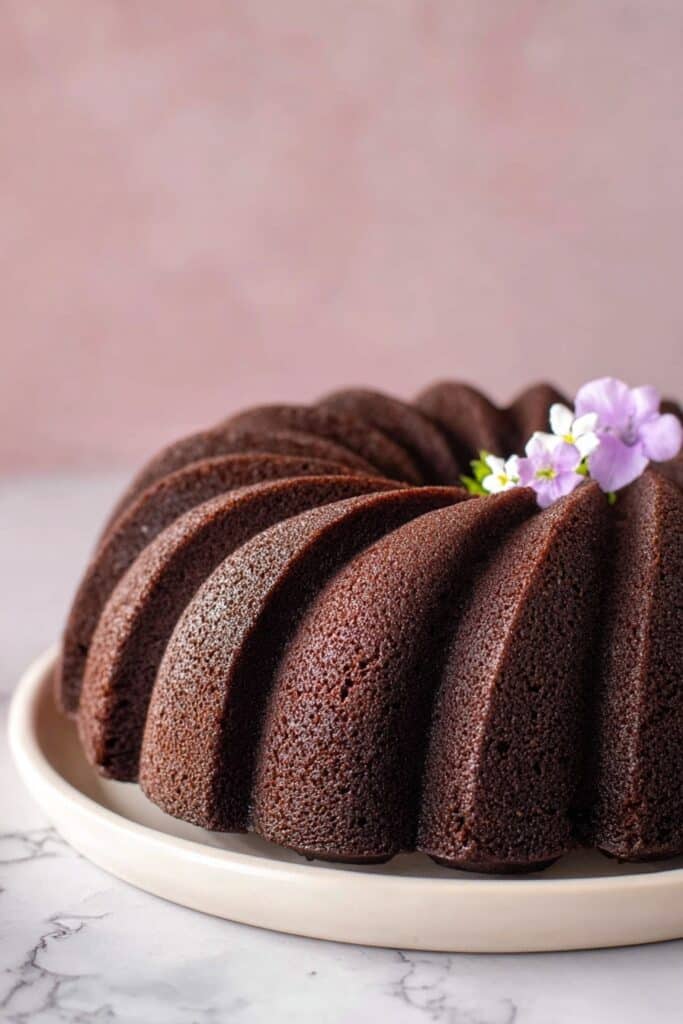 Double Chocolate Fudgy Bundt Cake with Nutella and Espresso Glaze Recipe