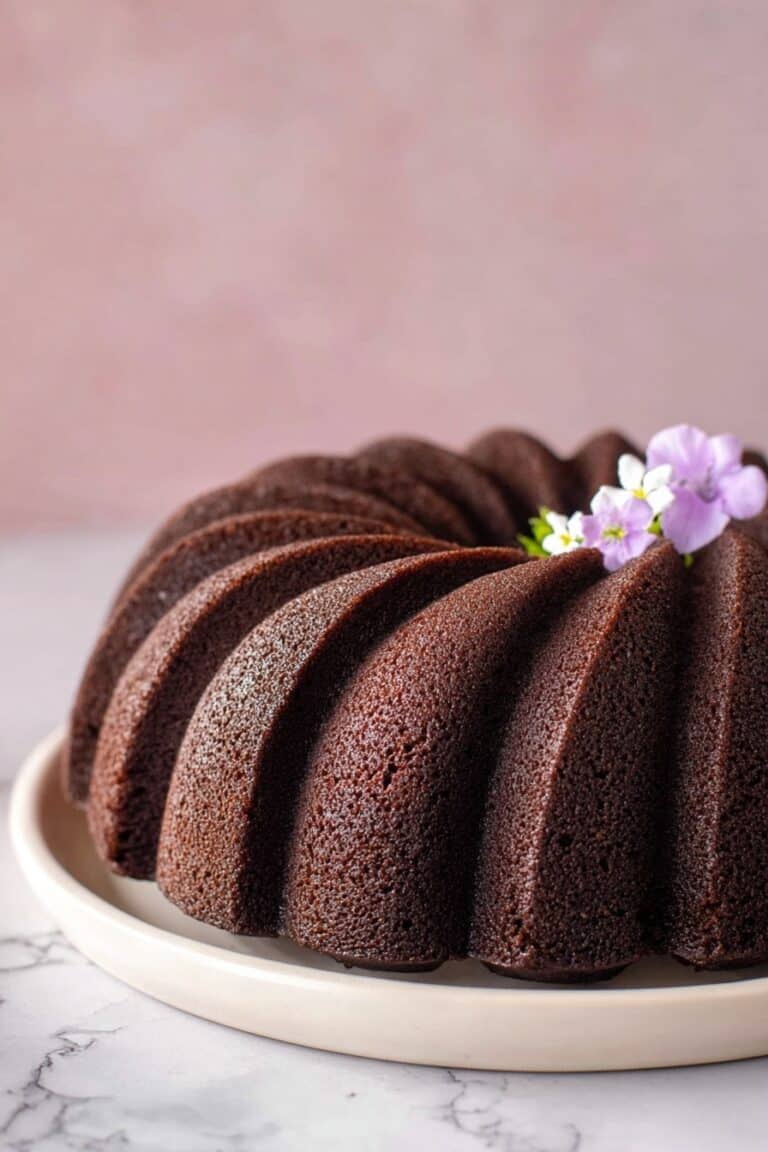 Double Chocolate Fudgy Bundt Cake with Nutella and Espresso Glaze Recipe
