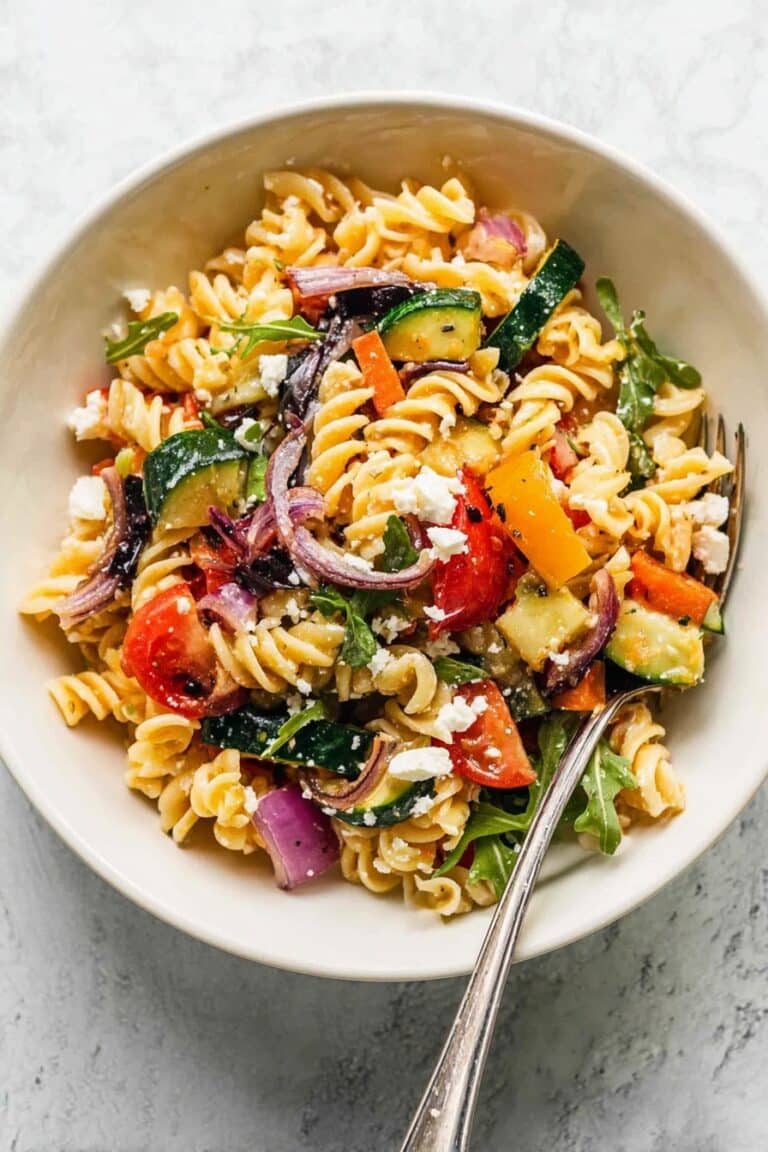 Roasted Veggie Pasta with Feta Recipe
