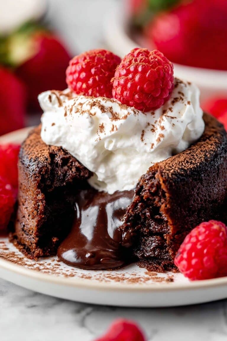 Chocolate Lava Cake with Molten Ganache Center Recipe