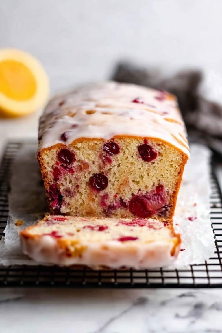 Homemade Cranberry Orange Bread with Bright Citrus Glaze Recipe