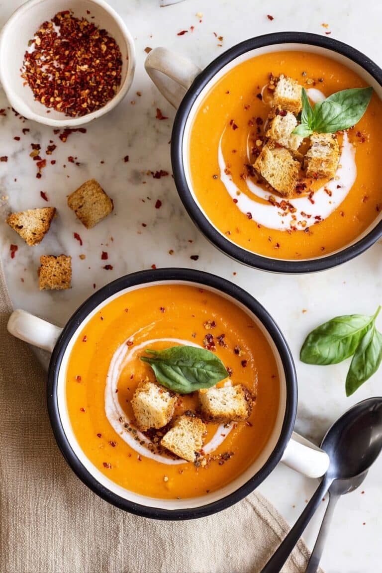 Roasted Red Pepper Cauliflower Soup Recipe