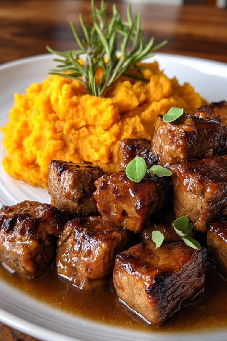 Apple Cider Pork with Mashed Sweet Potatoes Recipe