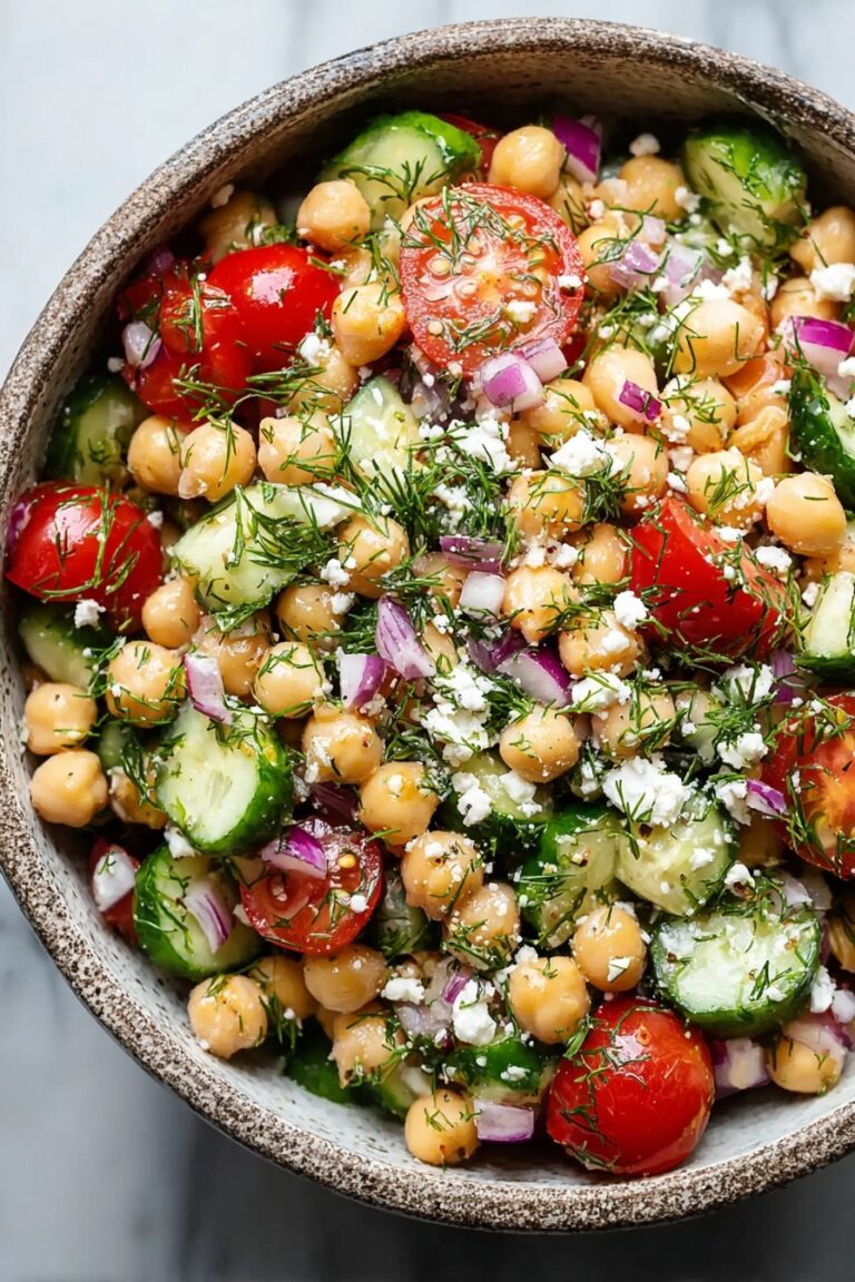 Fresh Chickpea Cucumber Salad (Light, Crunchy & So Addictive!) Recipe