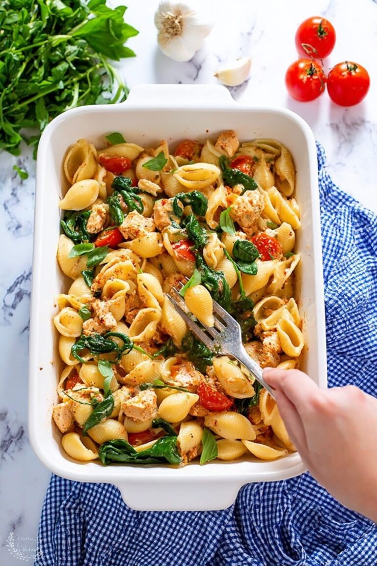 Baked Feta Pasta with Cherry Tomatoes and Spinach Recipe