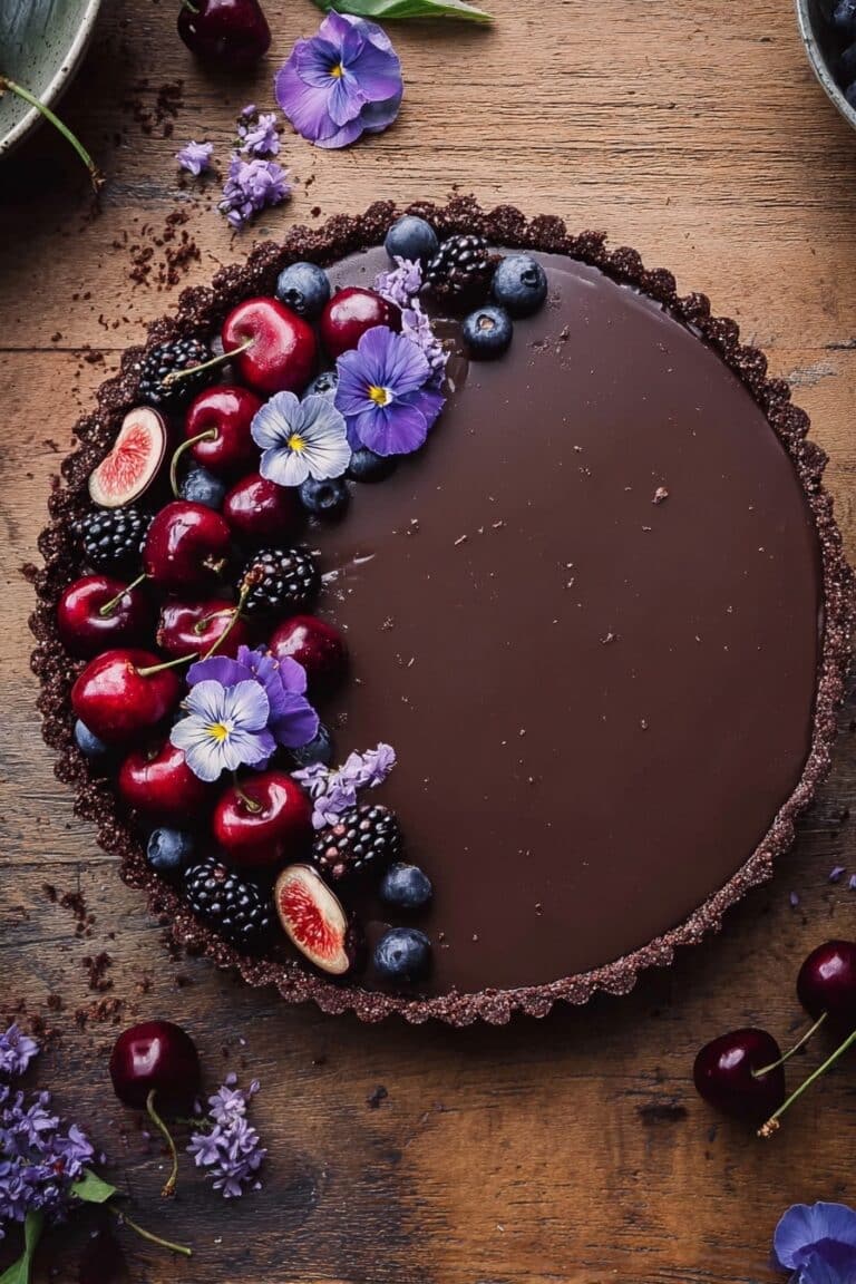 No-Bake Chocolate Tart with Oreo Crust and Fresh Fruit Topping Recipe